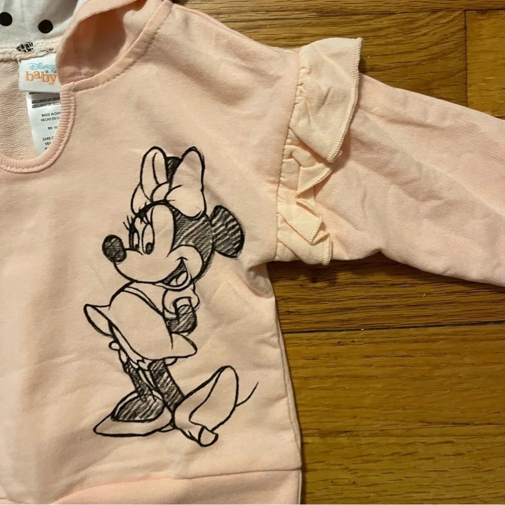 Disney Baby | Pink Minnie Mouse Hooded Sweatsuit | 12 mo